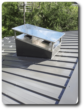 Habillage de cheminée en zinc