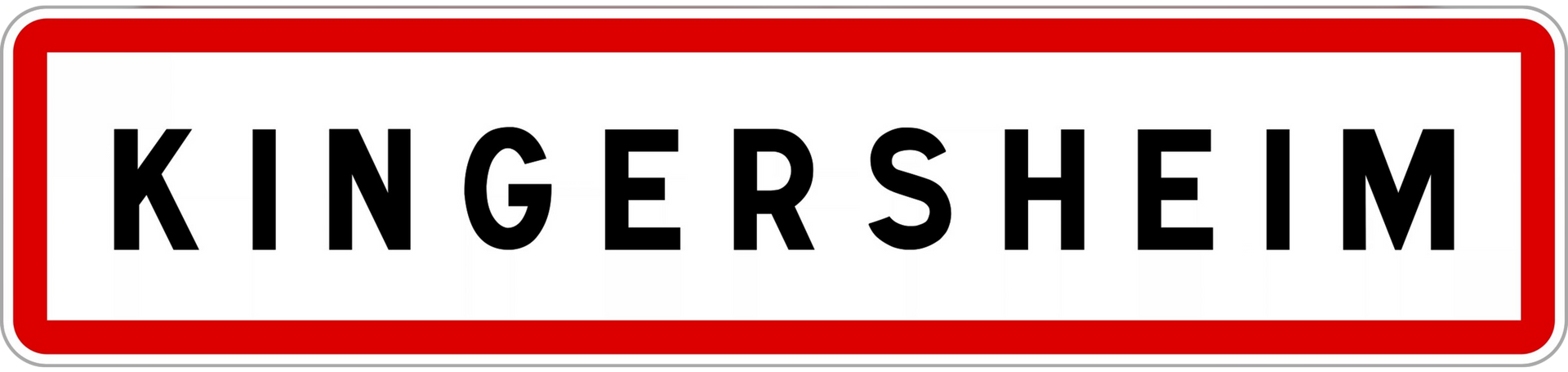 Un panneau d'entrée de ville : Kingersheim.