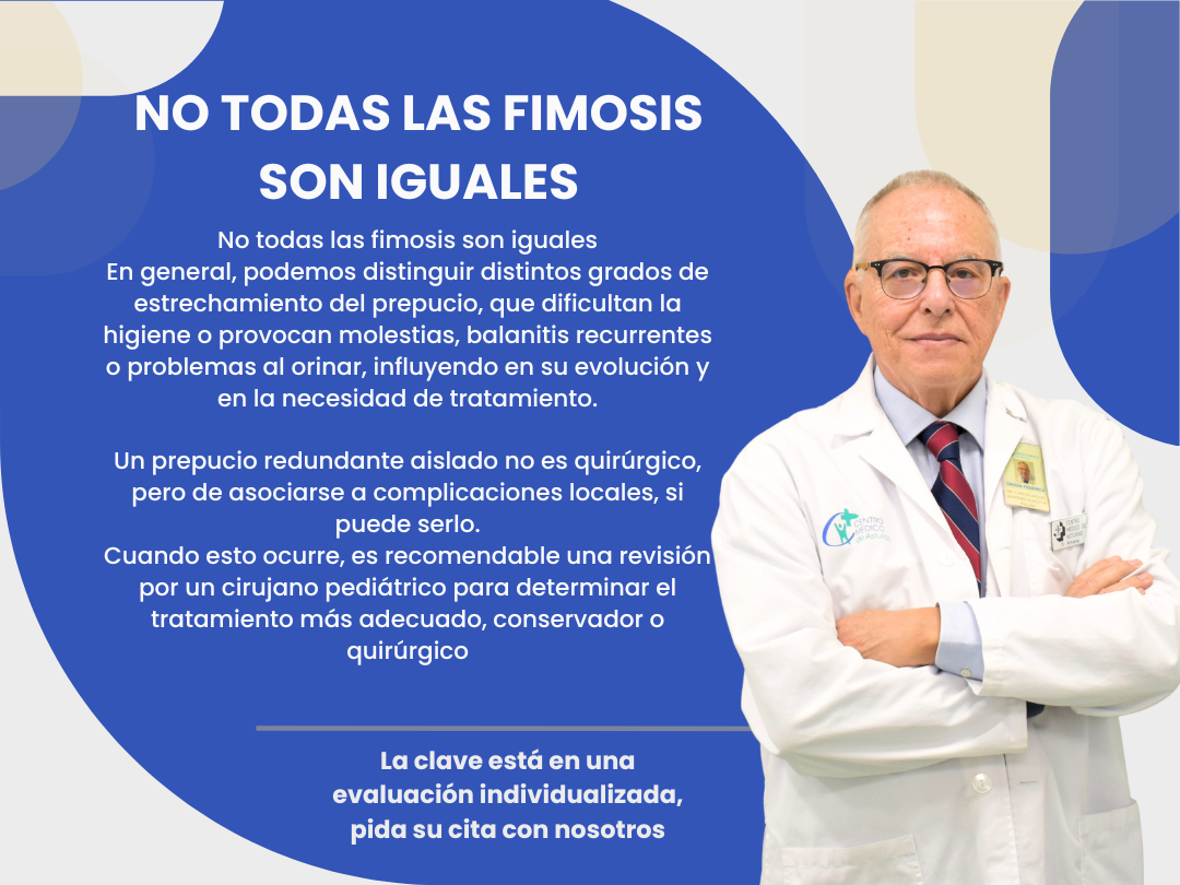 Médico con bata blanca junto a texto sobre salud masculina en fondo azul circular.