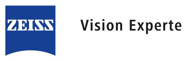 Zeiss-Logo mit dem Text „Vision Experte“. Blaues Quadrat mit weißem „ZEISS“-Schriftzug.