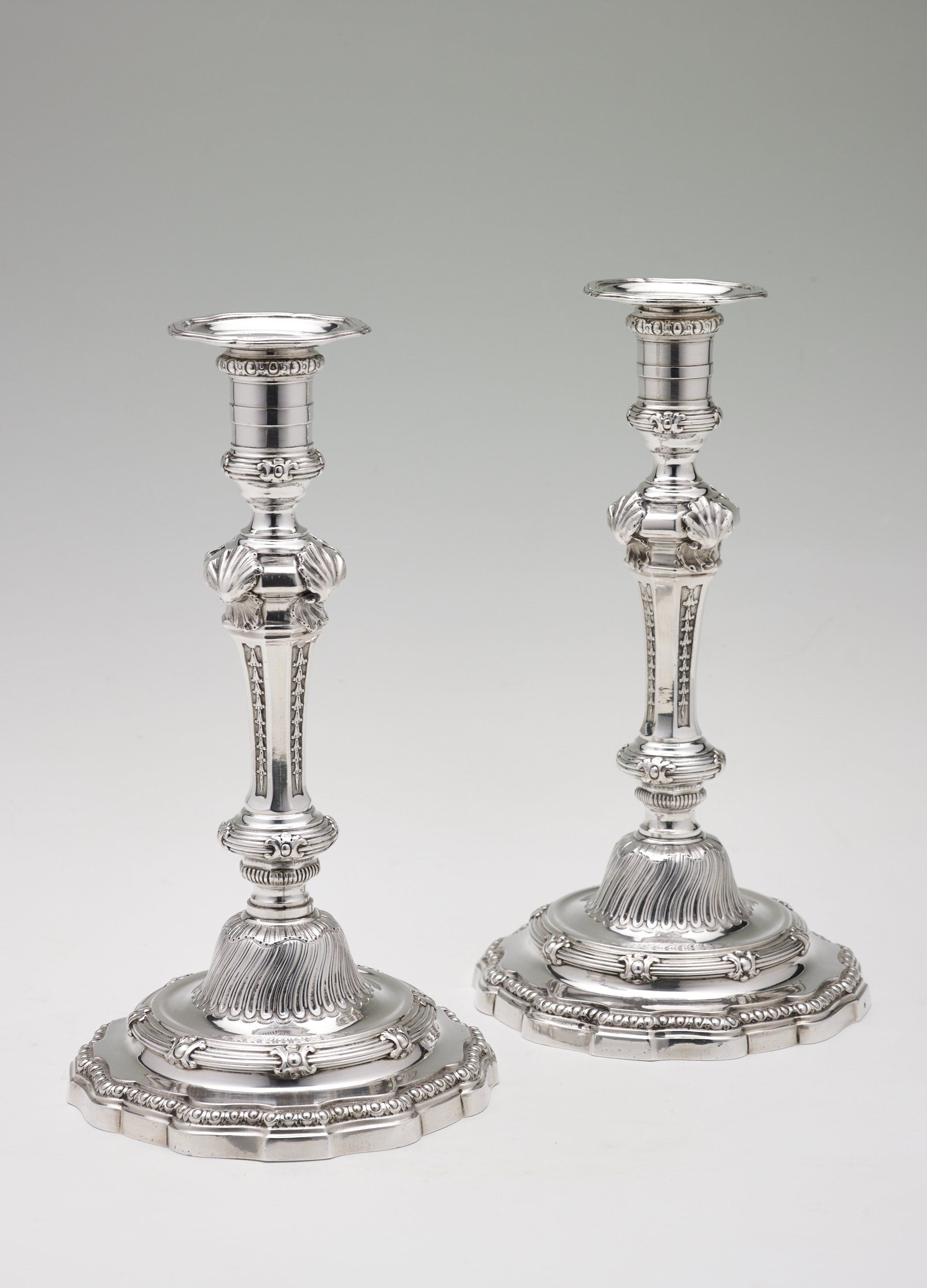 Bougeoirs en argent paris XVIIIème