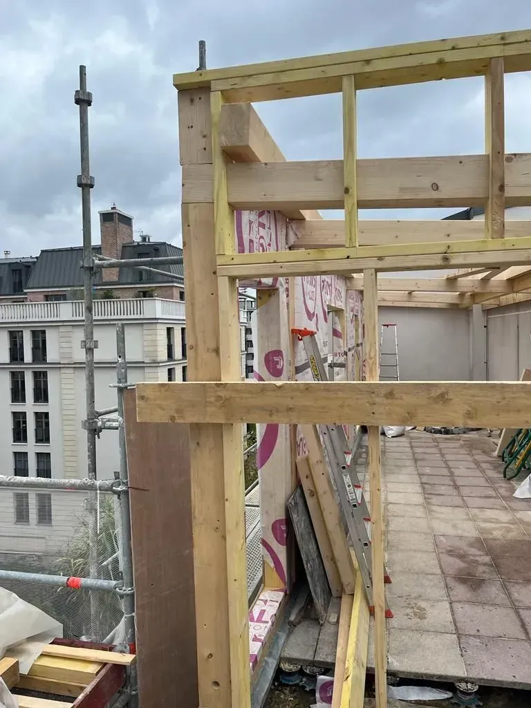 Structure en bois pour la surélévation d'un immeuble