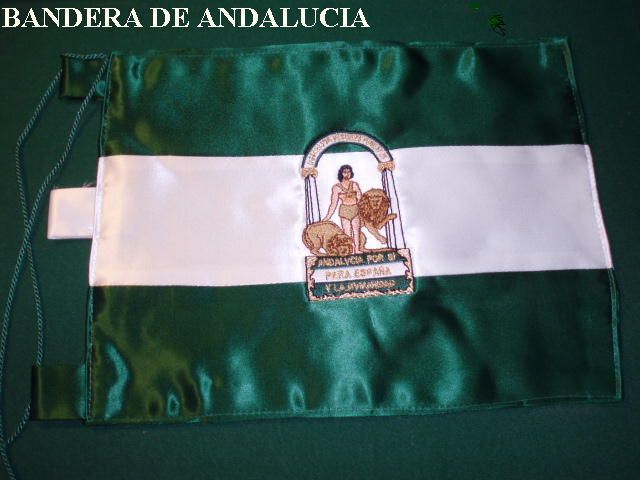 Una bandera de Andalucía verde y blanca