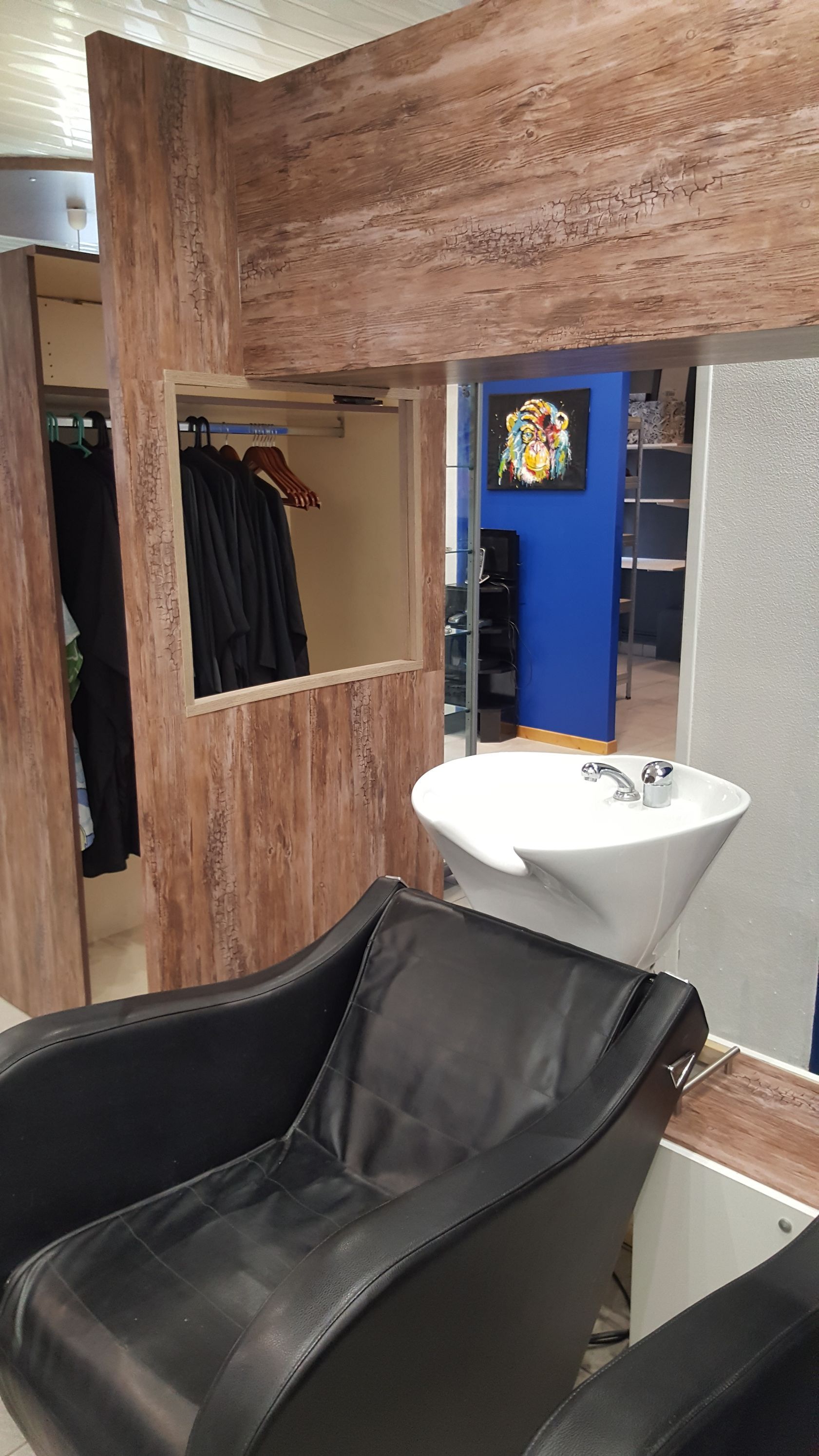 Bac pour laver les cheveux avec fauteuil massant