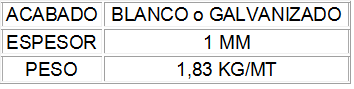 Un cartel blanco que dice acabado blanco o galvanizado.