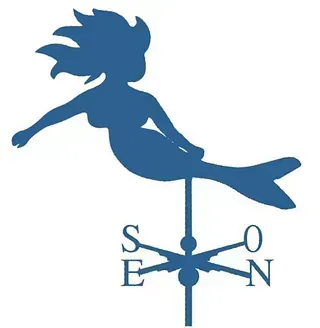 Una veleta con la silueta de una sirena.