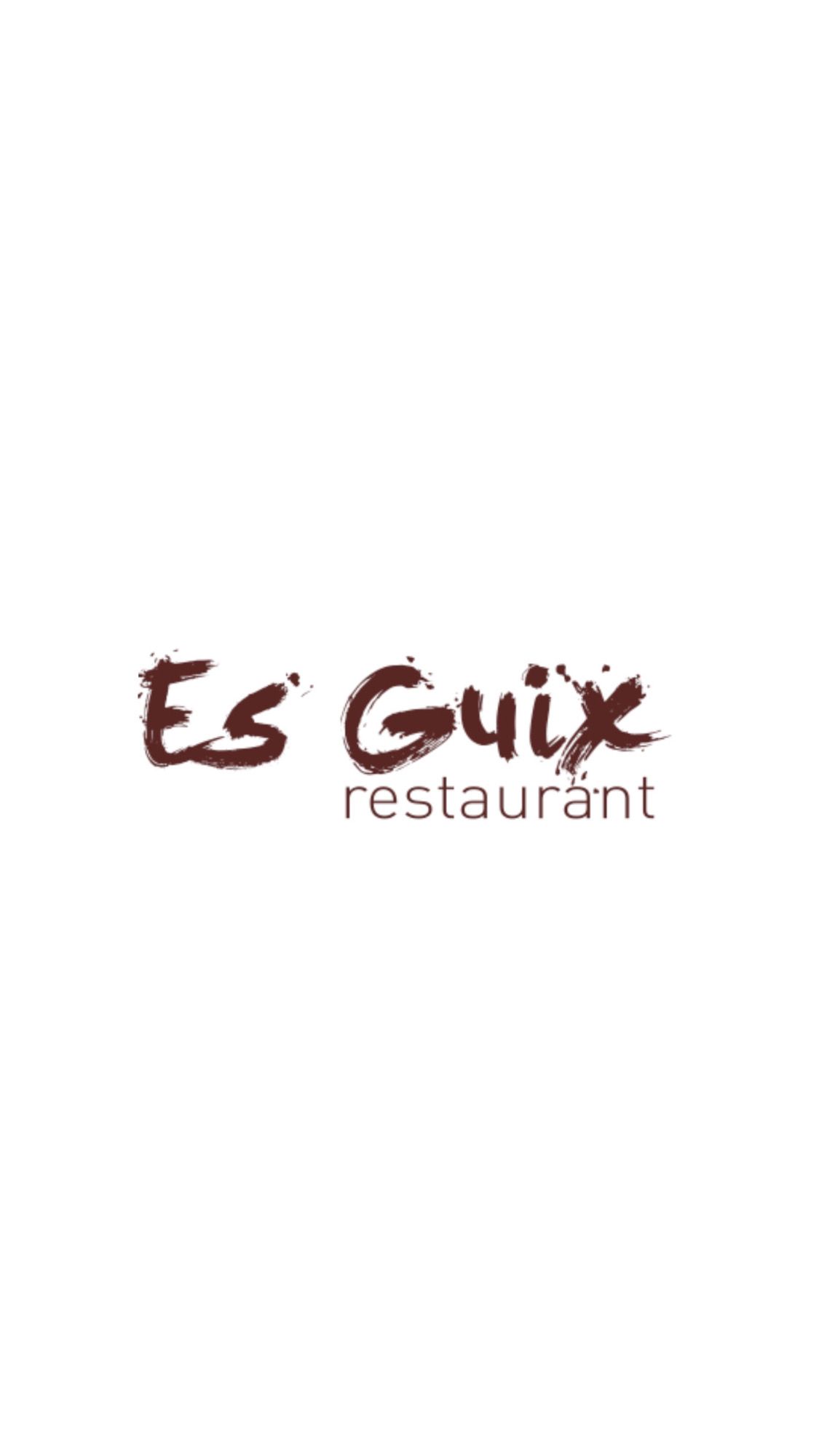 El logotipo del restaurante es guix está sobre un fondo blanco.