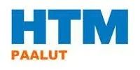 Sininen ”HTM”-logo ja oranssi ”PAALUT”-teksti valkoisella taustalla