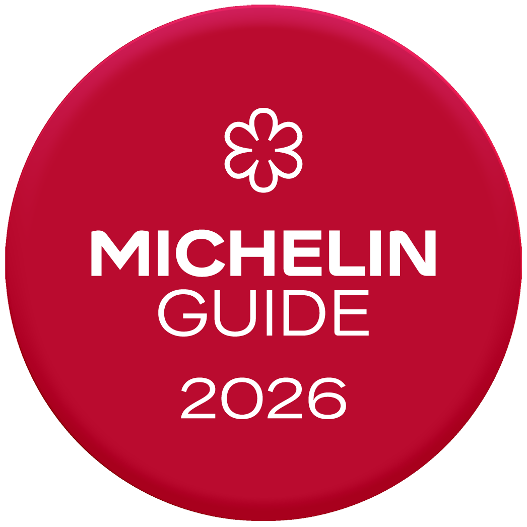 Ein roter Kreis mit der Aufschrift Michelin 2025