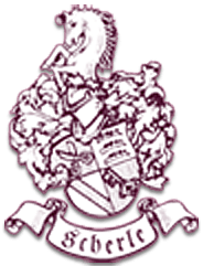 Ein Wappen mit einem Pferd und dem Wort Scherle