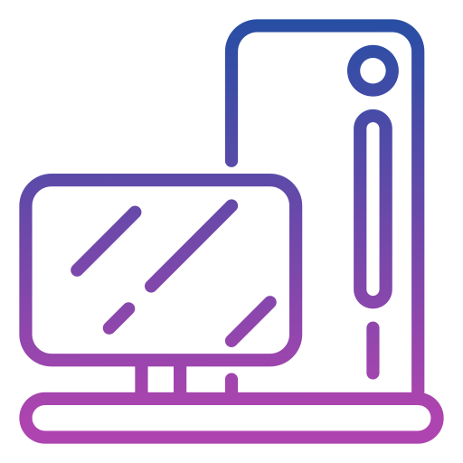 Un monitor de computadora y una carcasa de computadora icono gratuito