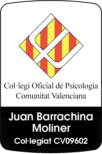 Insignia: Colegio Oficial de Psicología de la Comunidad Valenciana, con el nombre Juan Barrachina Moliner.