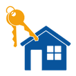 Icon, ein Schlüssel mit einem Haus