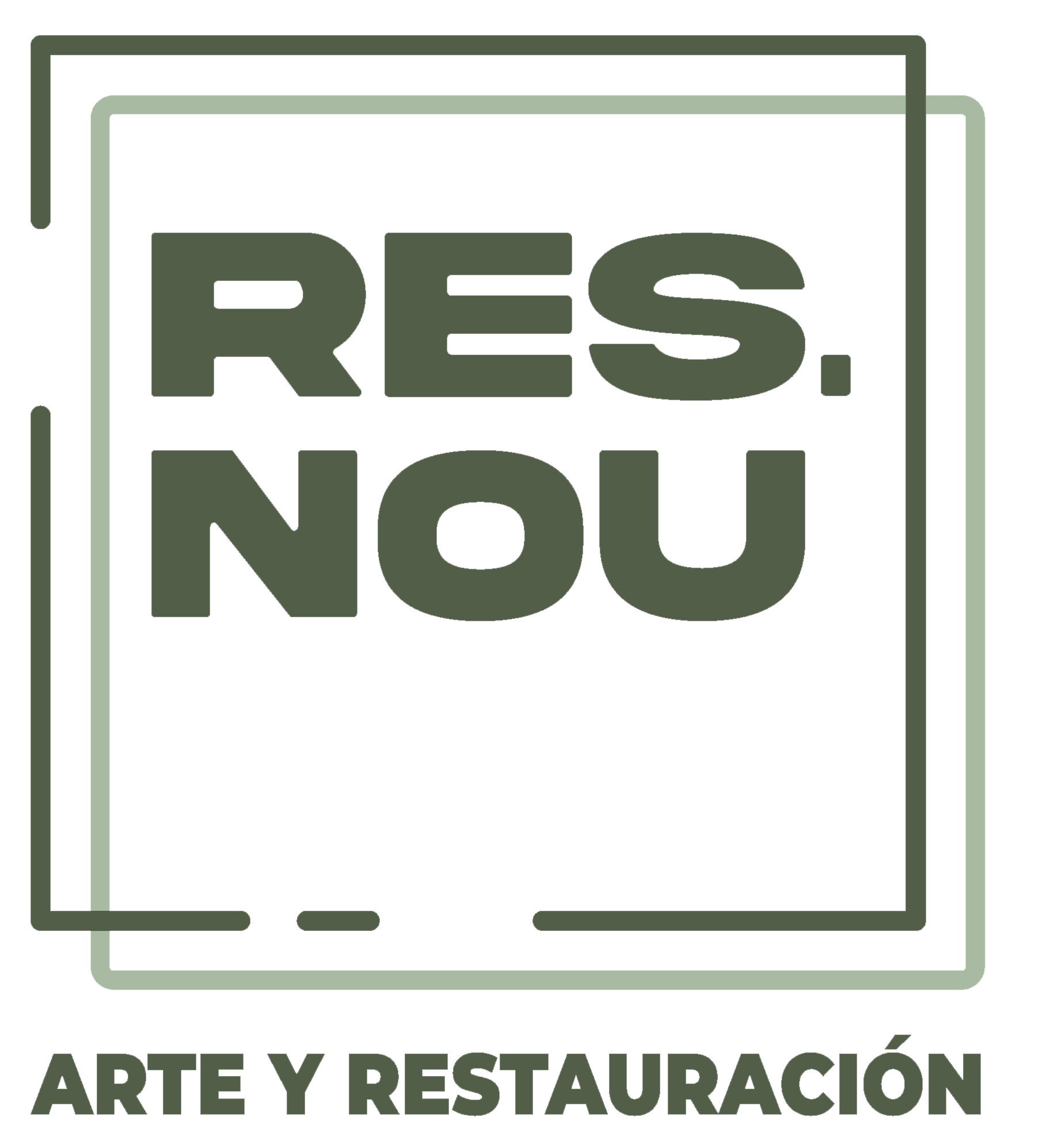 It is a logo for a company called res nou arte y restauracion.