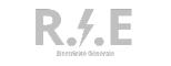 Un logo pour une entreprise appelée ree avec un éclair dessus.