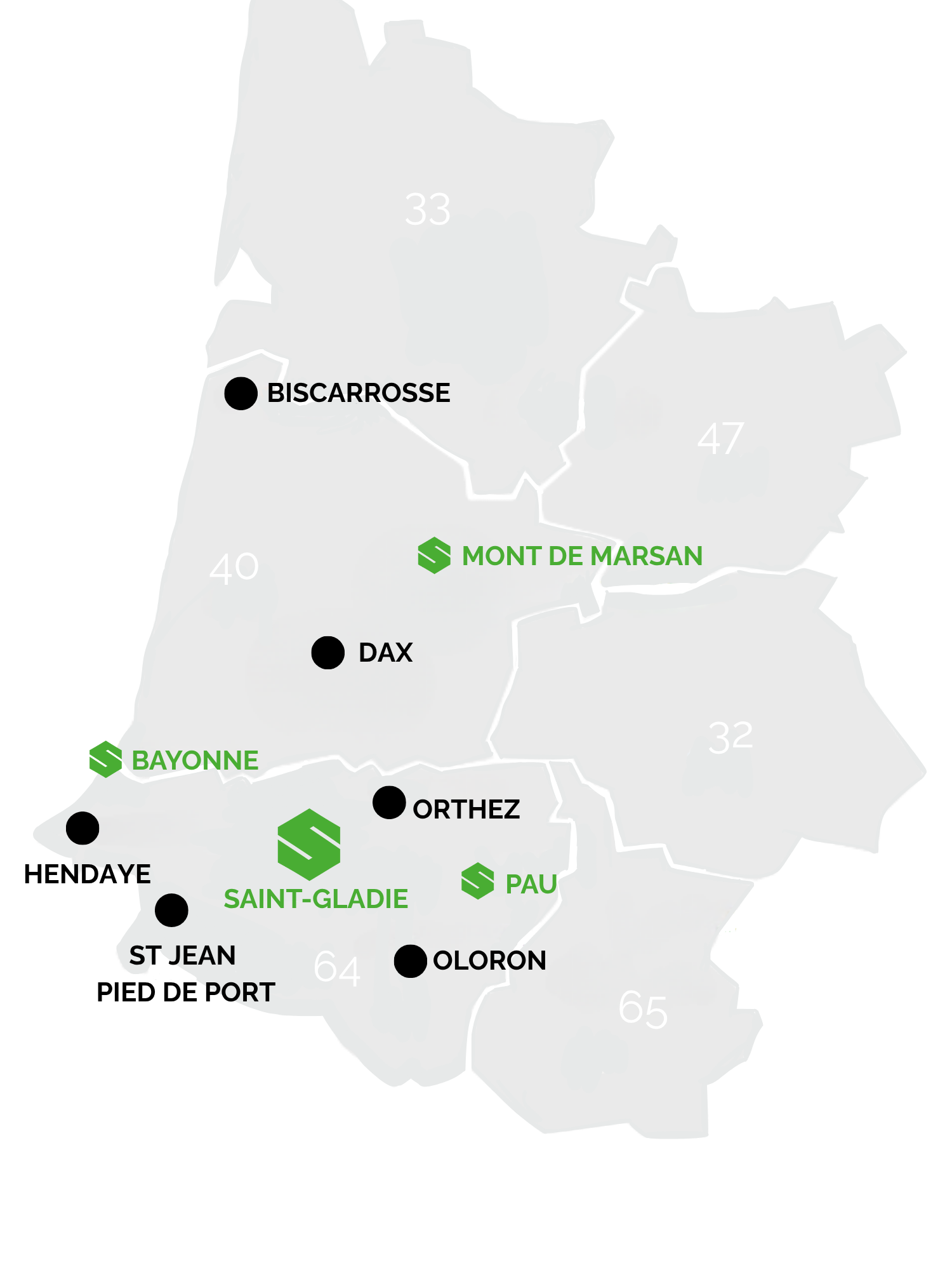 Carte de la zone d'intervention de notre entreprise