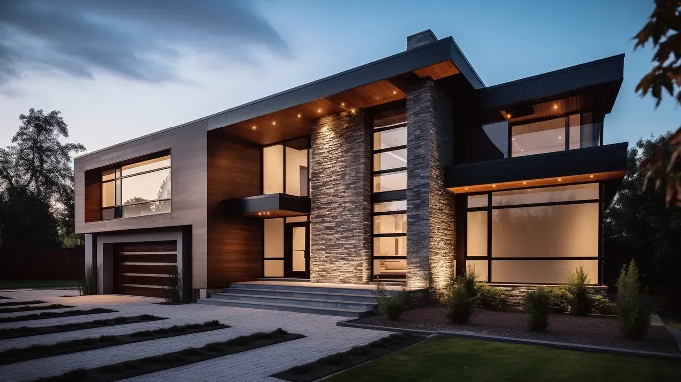 Coche gris cerca de una puerta metálica abierta, de listones horizontales, y de un muro de piedra en un día soleado.