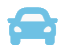 Un icono de coche azul sobre un fondo blanco.