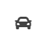 Un icono en blanco y negro de un automóvil sobre un fondo blanco.