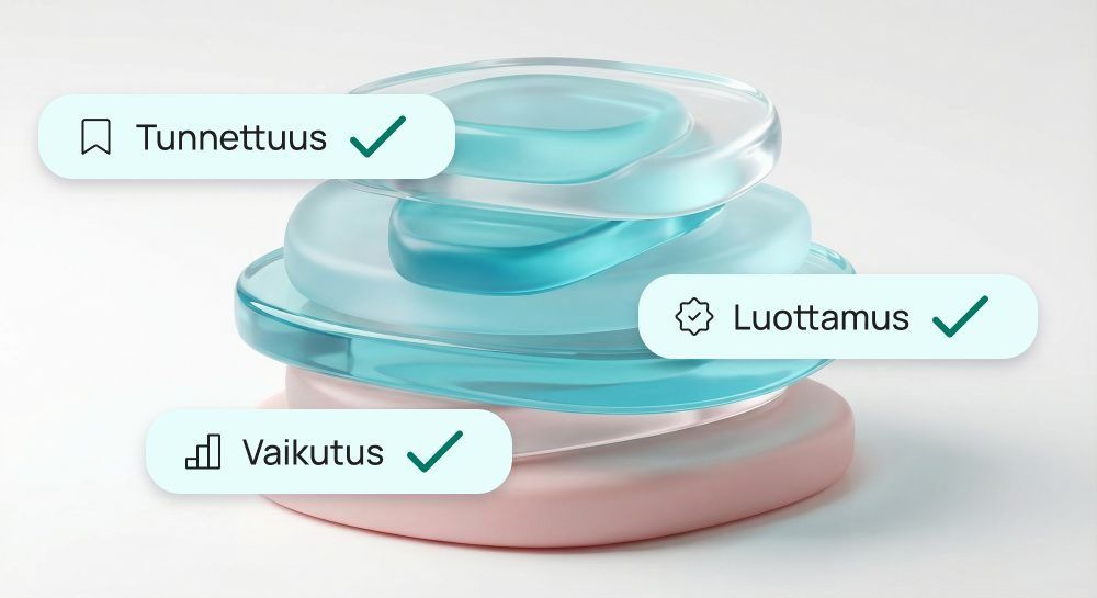 Pino sileitä, läpikuultavia sinisiä ja vaaleanpunaisia ​​muotoja, joissa on merkinnät 