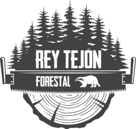 Un logotipo en blanco y negro para Rey Tejón Forestal.