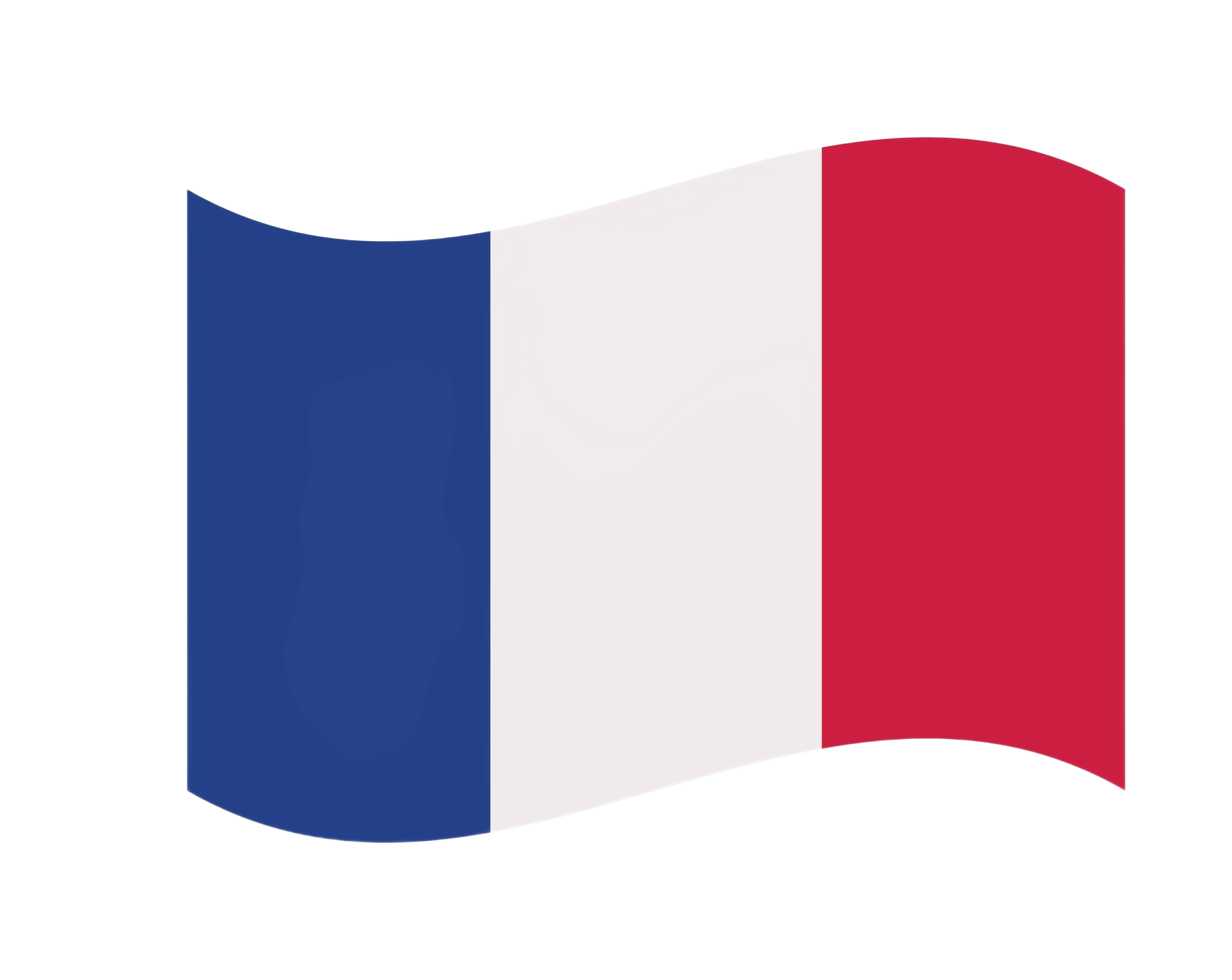 Un drapeau français flottant au vent, orné de rayures verticales bleues, blanches et rouges.