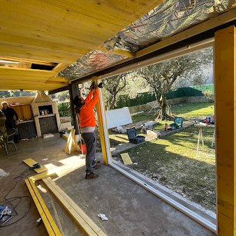 installation d'une extension couverte de terrasse
