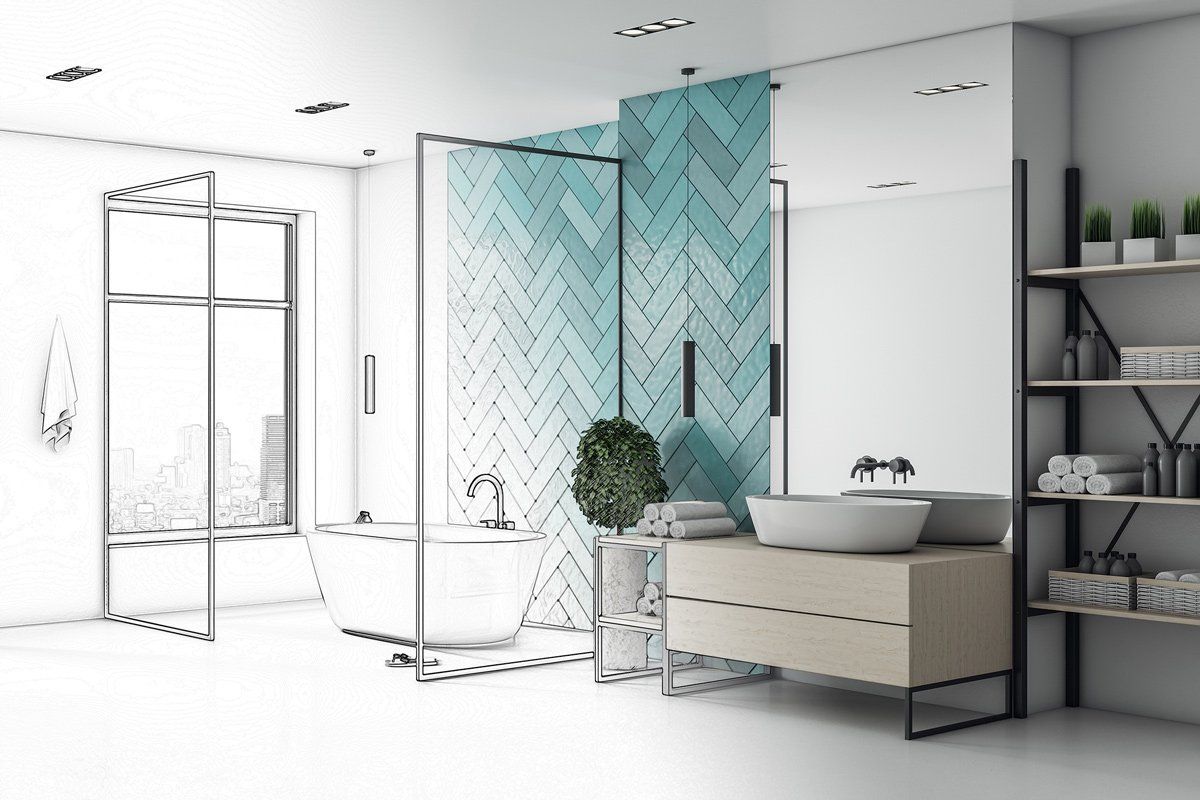 Projet de salle de bains en illustration