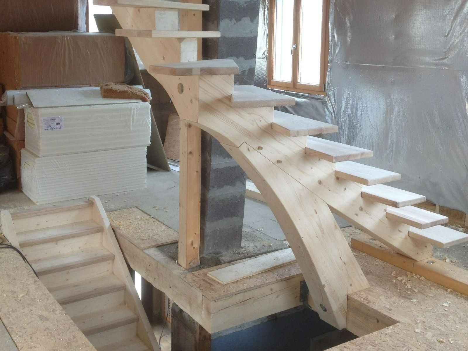 Escalier en bois.