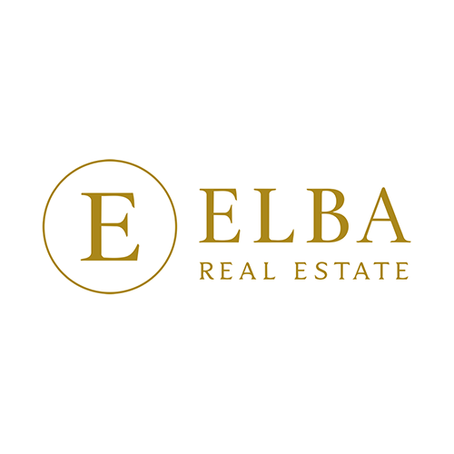 Logotipo dorado con la letra E dentro de un círculo, seguida del texto