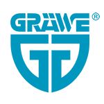 Ein blau-weißes Logo für ein Unternehmen namens Grave GP.