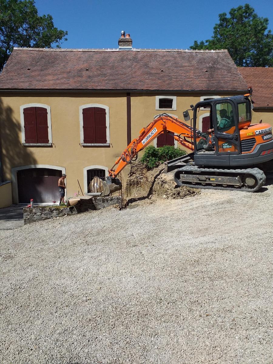 Terrassement pour création de mur