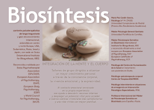 Una portada de revista con la palabra biosíntesis.