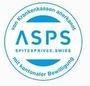 Rundes blaues Logo für ASPS (spitexprivee.swiss), das darauf hinweist, dass es von den Krankenkassen anerkannt ist.