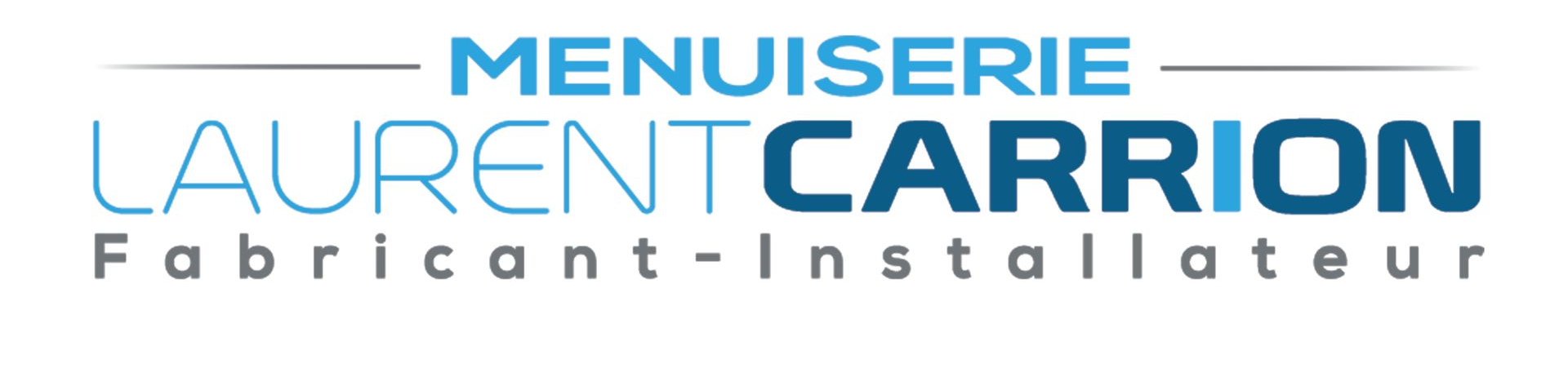 Page Accueil Menuiserie Laurent CARRION Laurent Carrion : Menuiserie, Fabricant Installateur en police bleue et grise.