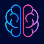Icono de cerebro estilizado en azul neón y rosa sobre un fondo oscuro.
