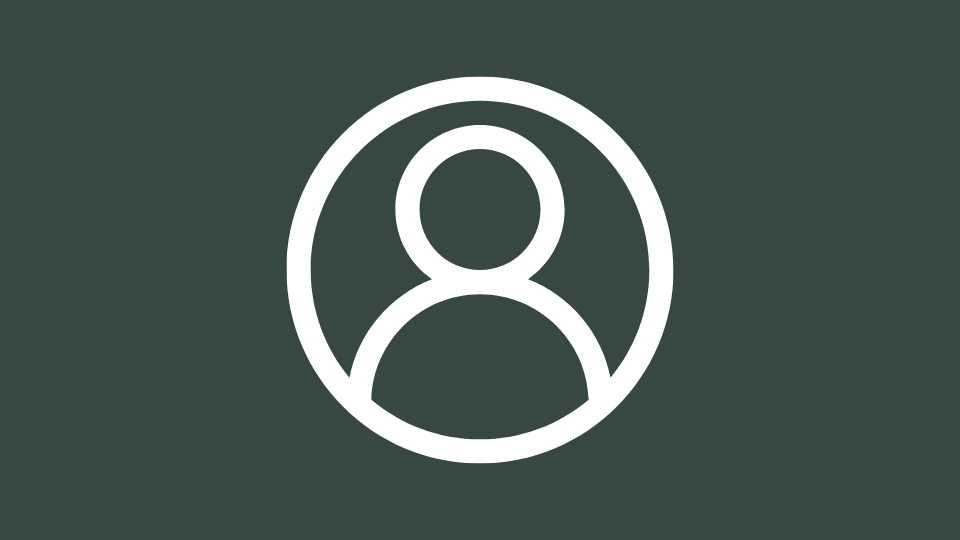Weißes Benutzerprofilsymbol in einem Kreis auf dunkelgrauem Hintergrund