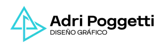 Un logo para adri poggetti designo grafico con un triángulo azul