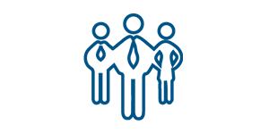 Trois personnages en costume de travail.