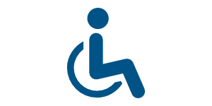 Sigle d'une personne à mobilité réduite.