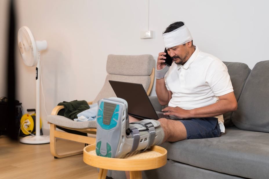 Persona con lesiones en la cabeza y las piernas