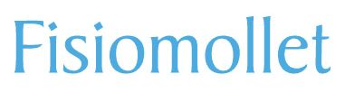 &ldquo;Fisiomollet&rdquo; en color azul claro, fuente sans-serif.