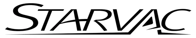 Logotipo de Starvac en texto negro con una 