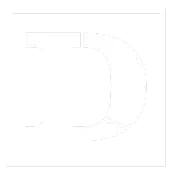 Logo Deutsche Logistik klein. Ein großes D alleine in einem weißen Rahmen.