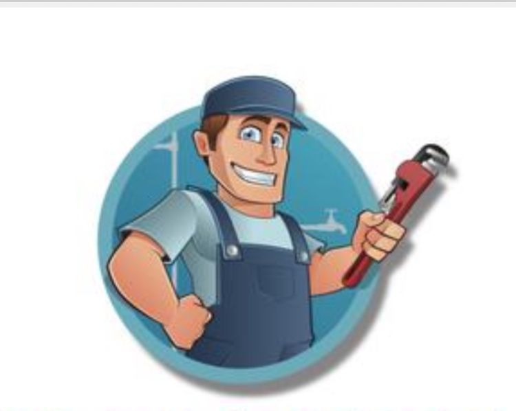 Accueil Un plombier souriant, tenant une clé à molette, devant un cercle bleu.