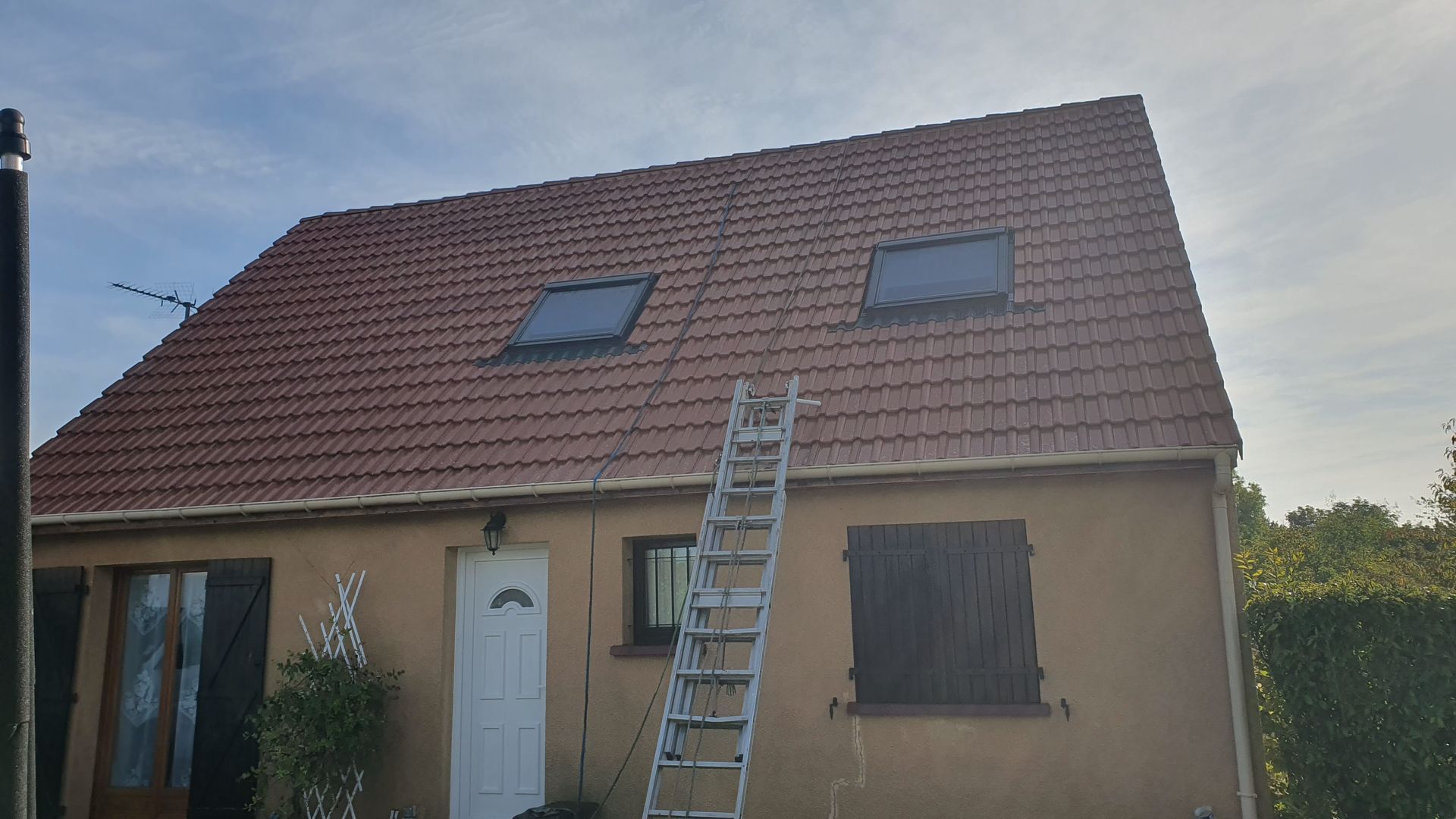 Toiture avant nettoyage.