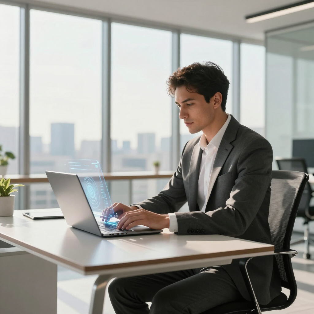 Empresário a utilizar ChatGPT para marketing digital