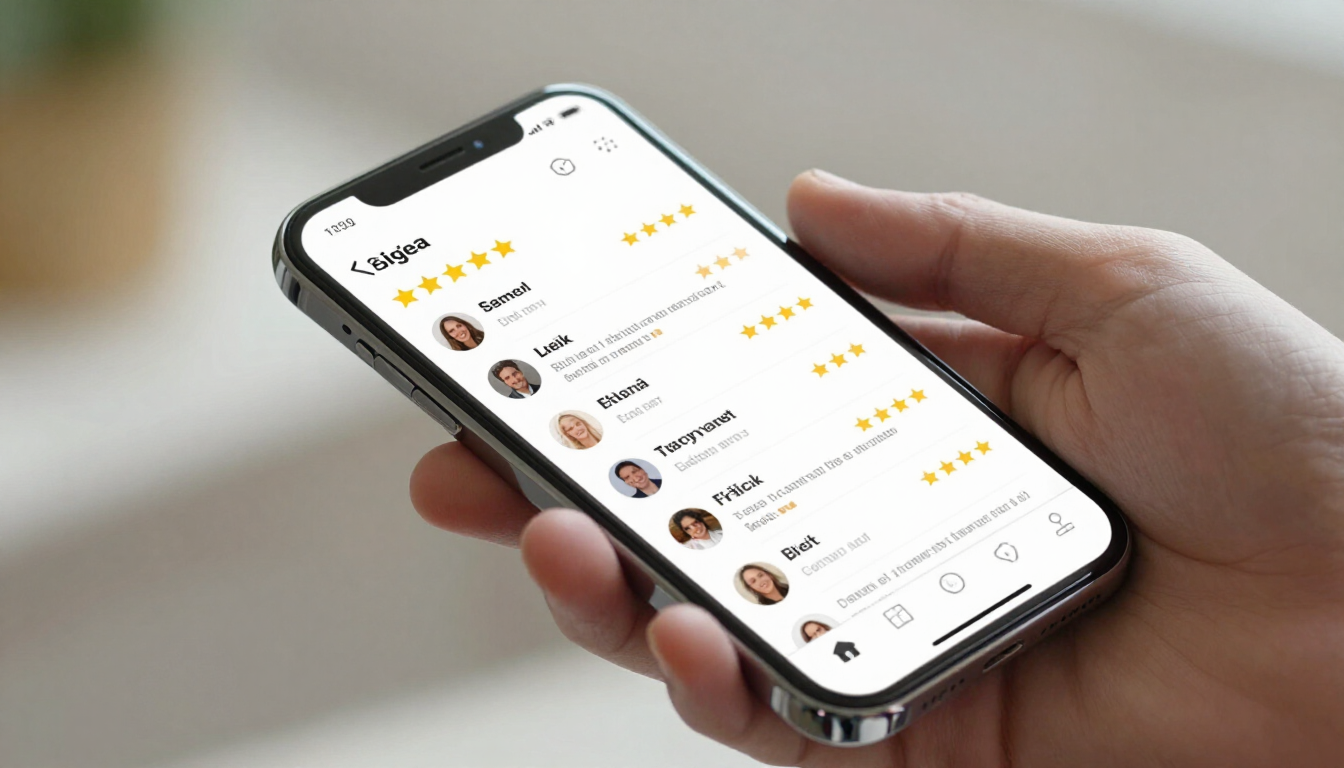 Smartphone com avaliações de clientes