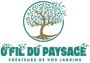 Logo with stylized green tree and text “Ô FIL DU PAYSAGE” and “CRÉATEURS DE VOS JARDINS”