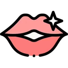 Un labio rosado con una estrella icono gratuito
